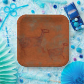 Southwest Canyons Deer Petroglyph Designpapier P Pappteller (Party)