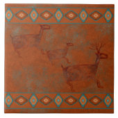 Southwest Canyons Deer Petroglyph grenzt an Fliese (Vorderseite)