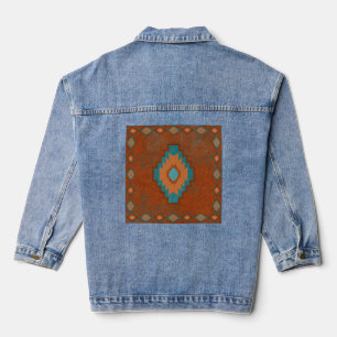 Southwest Canyons Geometric Diamond Design Jeansjacke