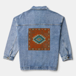 Southwest Canyons Geometric Diamond Design Jeansjacke