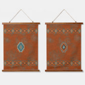 Southwest Canyons Geometric Diamonds Design Set Wandteppich Mit Holzrahmen (Doppelt)