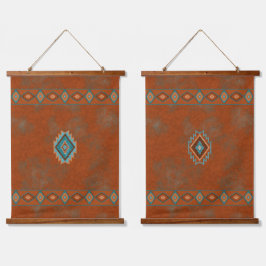 Southwest Canyons Geometric Diamonds Design Set Wandteppich Mit Holzrahmen