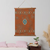 Southwest Canyons Geometric Diamonds Design Wandteppich Mit Holzrahmen (Schlafzimmer)