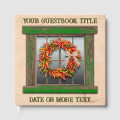 Southwest Chile Pepper Wreath Window Personalized Gästebuch (Vorderseite)