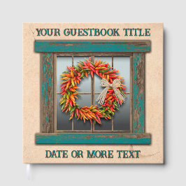 Southwest Chile Pepper Wreath Window Personalized  Gästebuch