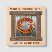 Southwest Chile Pepper Wreath Window Personalized Gästebuch (Vorderseite)