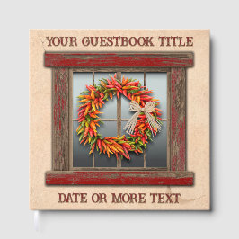 Southwest Chile Pepper Wreath Window Personalized Gästebuch