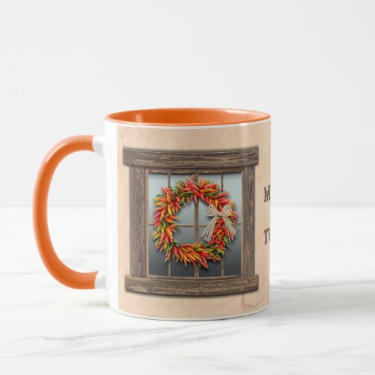 Southwest Chile Peppers Ristra Wreath Personalized Tasse (Links)