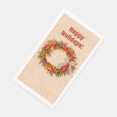 Southwest Chile Ristra Wreath Holiday Personalized Serviette (Ecke)
