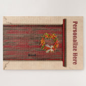 Southwest Chile Ristra Wreath Weathered Red Door Puzzle (Horizontal)