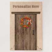Southwest Chile Ristra Wreath Weathered Wood Door Puzzle (Vertikal)
