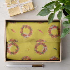 Southwest Chile Ristra Wreaths and Peppers Pattern Seidenpapier