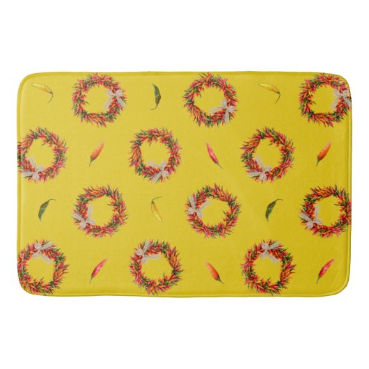 Southwest Chile Wreaths and Peppers Customizeable Badematte (Vorderseite)