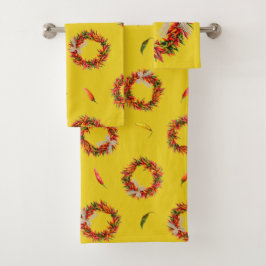 Southwest Chile Wreaths and Peppers Customizeable Badhandtuch Set