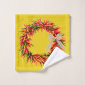 Southwest Chile Wreaths and Peppers Customizeable  Badhandtuch Set (Waschlappen)