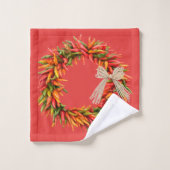 Southwest Chile Wreaths and Peppers Customizeable  Badhandtuch Set (Waschlappen)
