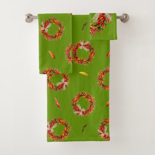 Southwest Chile Wreaths and Peppers Customizeable Badhandtuch Set (Insitu)