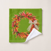 Southwest Chile Wreaths and Peppers Customizeable  Badhandtuch Set (Waschlappen)