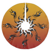Southwest Christmas Dancing Kokopelli Polyester Weihnachtsbaumdecke (Vorderseite)