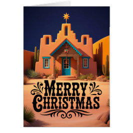 Southwest Christmas Scene Desert Night