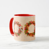 Southwest Colorful Festive Chile Ristra Wreath  Tasse (Vorderseite Links)