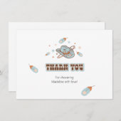 Southwest Cowboy Hat Birthday Blue Dankeschön Kart Einladung (Vorne/Hinten)