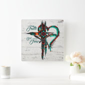 Southwest Cross Square Wall Clock Quadratische Wanduhr (Zuhause)