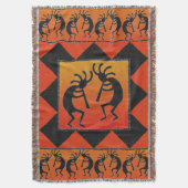 Southwest Dancing Kokopelli Design Decke (Vorderseite Vertikal)