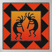 Southwest Dancing Kokopelli Design Poster (Vorne)