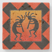 Southwest Dancing Kokopelli Design Steinuntersetzer (Vorderseite)