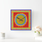 Southwest Del Sol Wall Clock Quadratische Wanduhr (Zuhause)