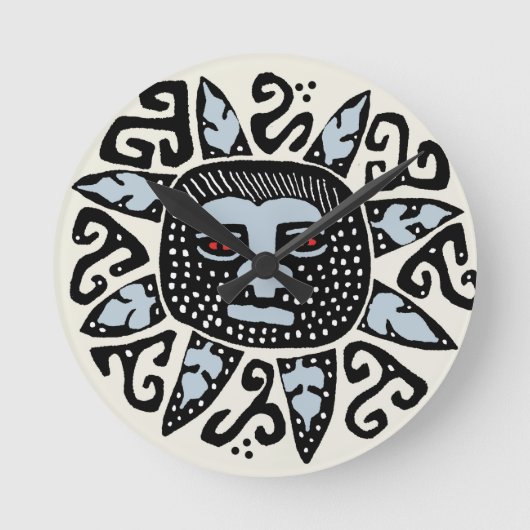 Southwest Del Sol Wall Clock - Tribal Decor Clock Runde Wanduhr (Vorderseite)