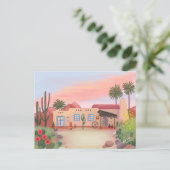 Southwest Desert Cactus Adobe House Postkarte (Stehend Vorderseite)