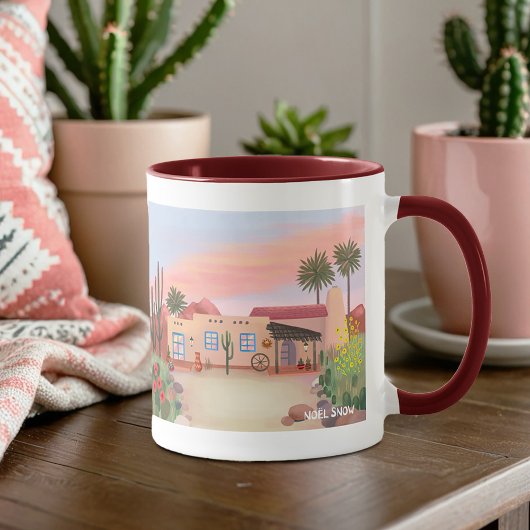 Southwest Desert Cactus Adobe House Tasse