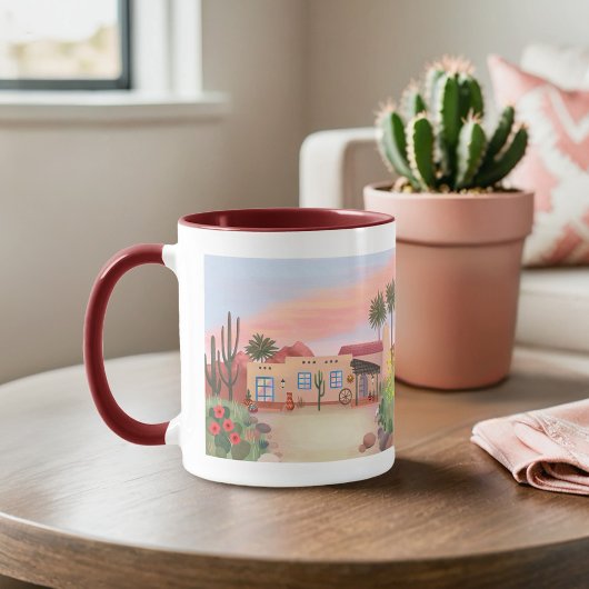 Southwest Desert Cactus Adobe House Tasse