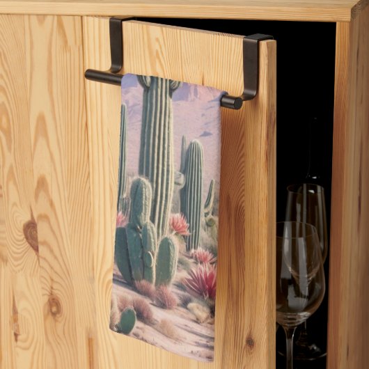 Southwest Desert Cactus Scene Geschirrtuch (Drittel gefaltet)