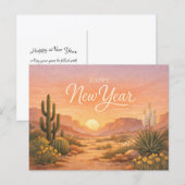 Southwest Desert Sunrise New Year Feiertagspostkarte (Vorne/Hinten)