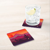Southwest Desert Sunset Coaster Rechteckiger Pappuntersetzer (Vor Ort)