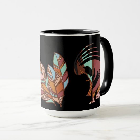 Southwest Feathers Kokopelli Tasse (VorderseiteRechts)