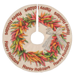 Southwest Festive Chile Ristra Wreath Personalized Polyester Weihnachtsbaumdecke