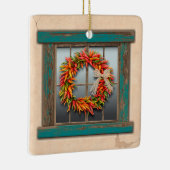 Southwest Festive Chile Wreath Personalized Keramikornament (Rechts)
