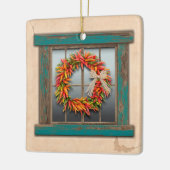 Southwest Festive Chile Wreath Personalized Keramikornament (Links)
