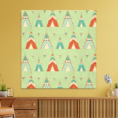 Southwest Geo Green Teepee Pattern Leinwanddruck (Insitu (Wohnzimmer))