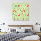 Southwest Geo Green Teepee Pattern Leinwanddruck (Insitu (Schlafzimmer))