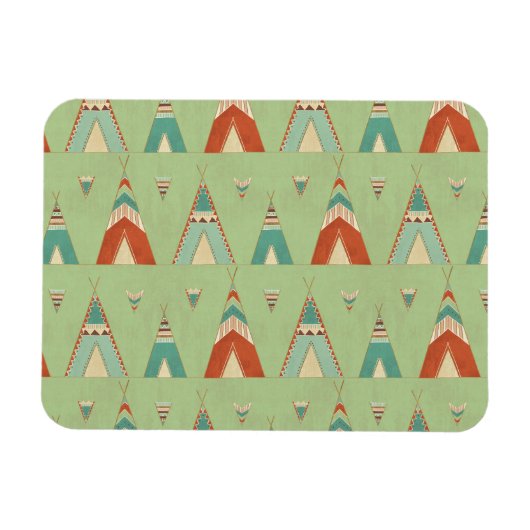 Southwest Geo Green Teepee Pattern Magnet (Horizontal)