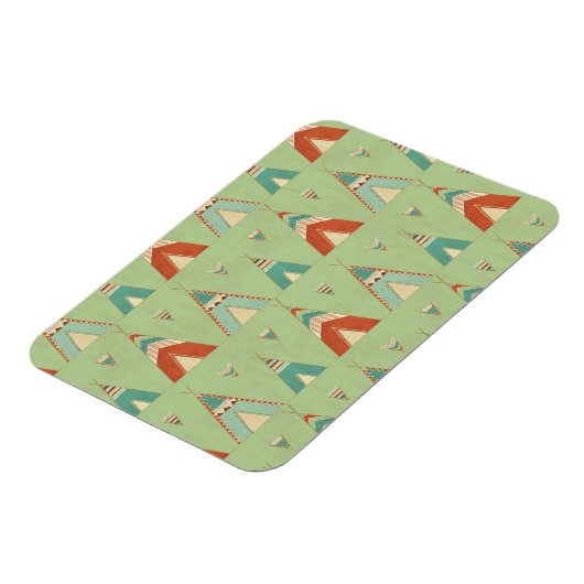 Southwest Geo Green Teepee Pattern Magnet (Linke Seite)