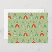 Southwest Geo Green Teepee Pattern Postkarte (Vorne/Hinten)