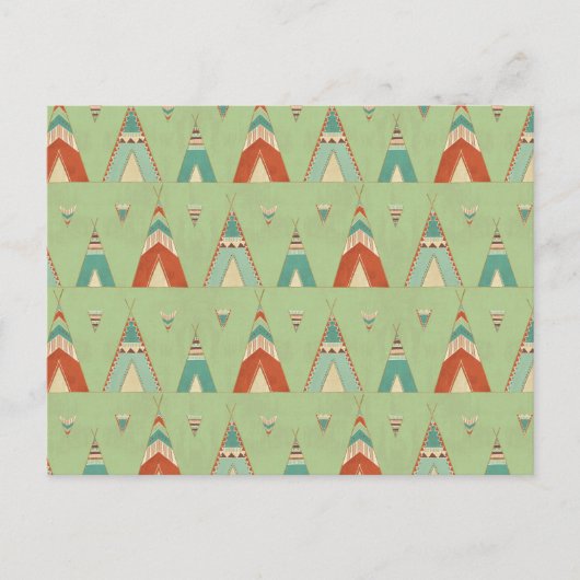 Southwest Geo Green Teepee Pattern Postkarte (Vorderseite)