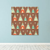 Southwest Geo Step | Aquamarines Muster Leinwanddruck (Insitu (Holzboden))