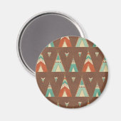 Southwest Geo Step | Aquamarines Muster Magnet (Vorderseite/Rückseite)